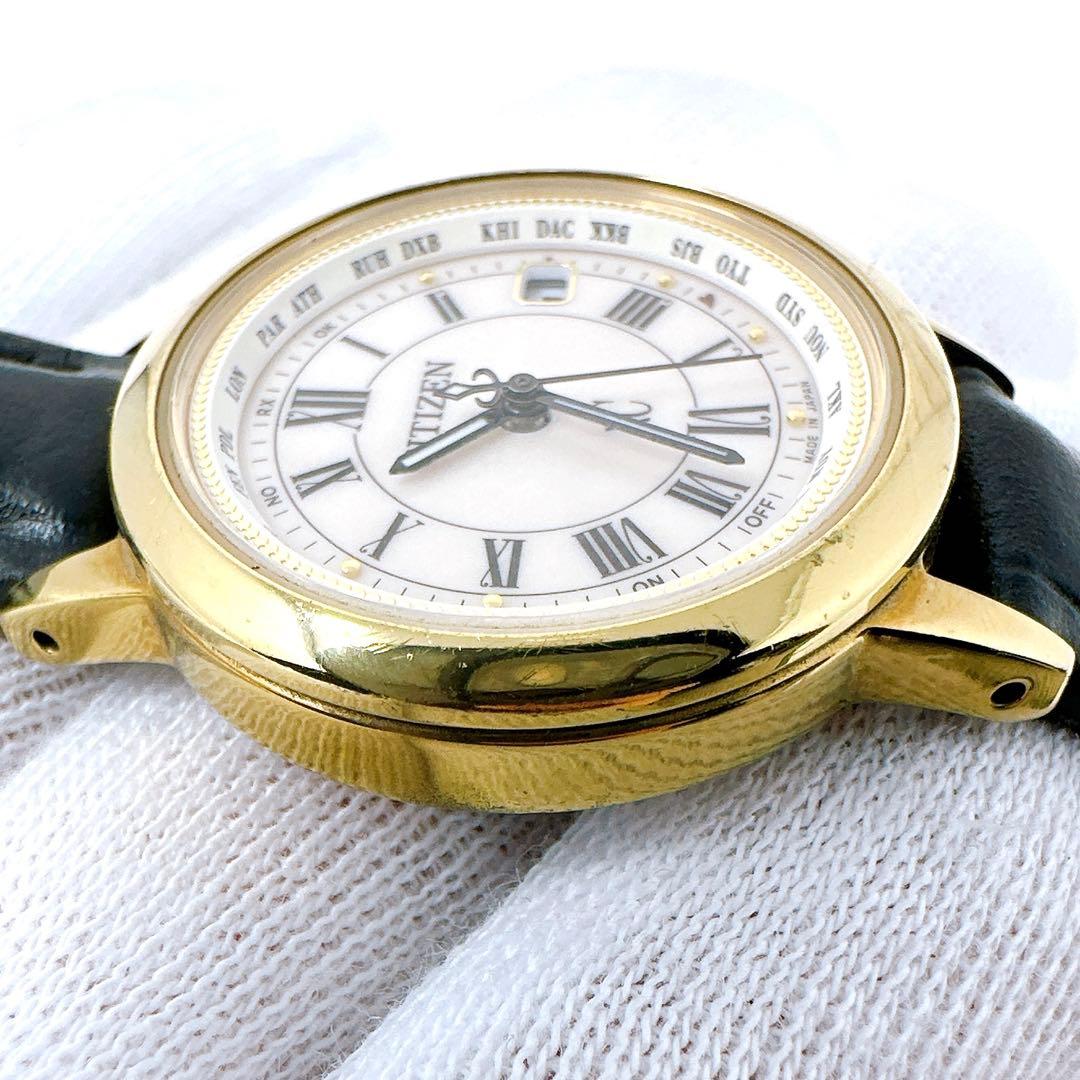 稼働　腕時計 シチズン クロスシー 電波ソーラー ローマン文字 付属品あり