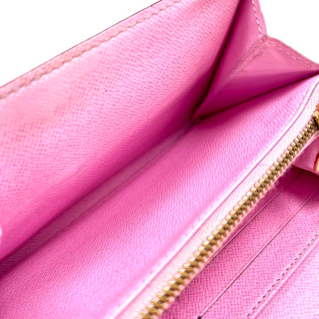 ルイヴィトン マルチカラー 村上 隆 ポルトフォイユ サラ 白×ピンク