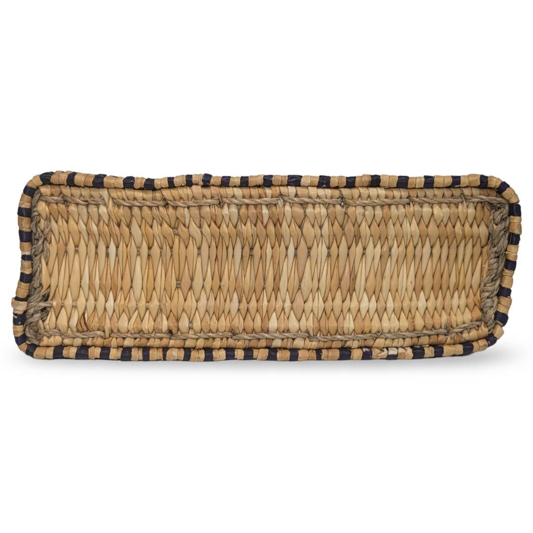 【新品同様】LOEWEロエベ バスケットバッグ　ラフィア　ストライプ