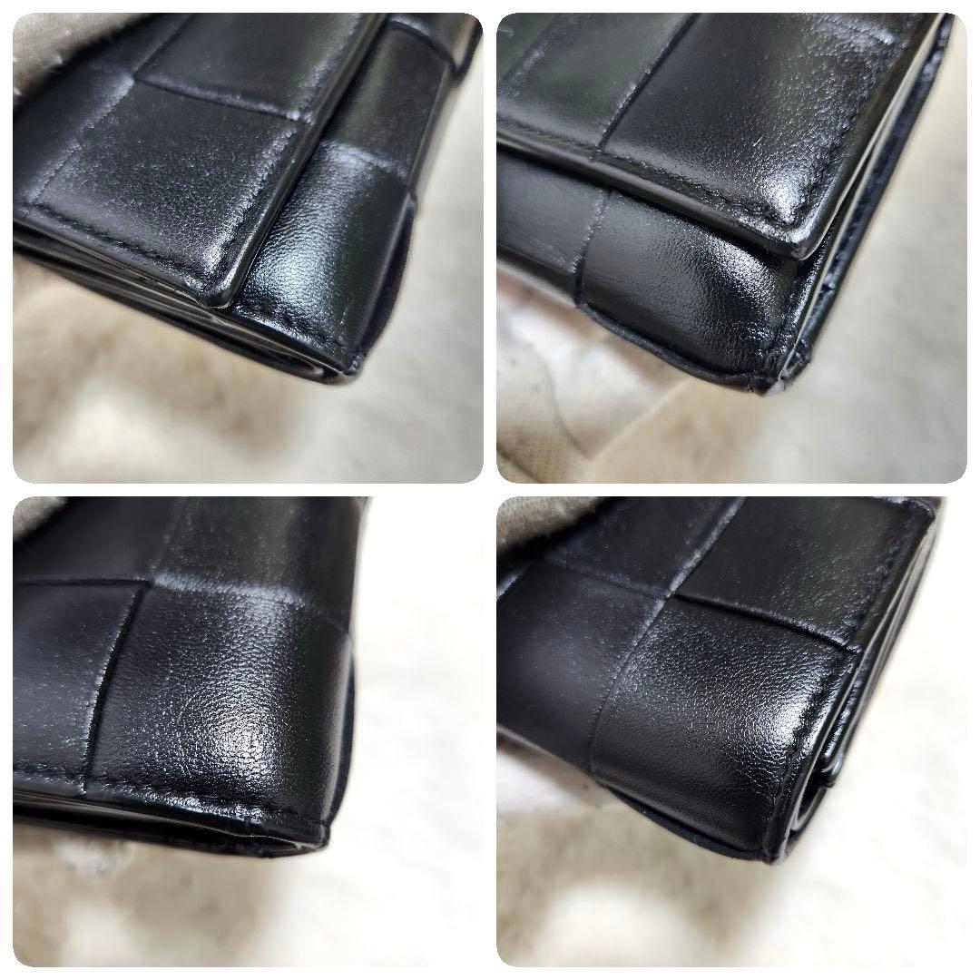 ✨極美品　付属品完備✨ボッテガ　三つ折り　イントレチャート　カセット　ブラック