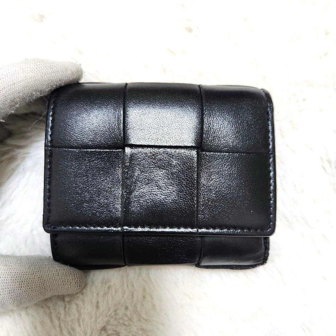 ✨極美品　付属品完備✨ボッテガ　三つ折り　イントレチャート　カセット　ブラック