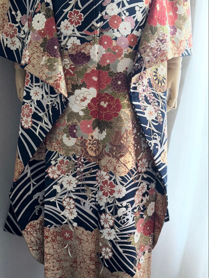 美しい振袖　フルセット　青い