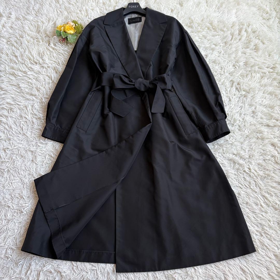 未使用級♡フォクシー ロングコート BALLERINA シルク100% 19万