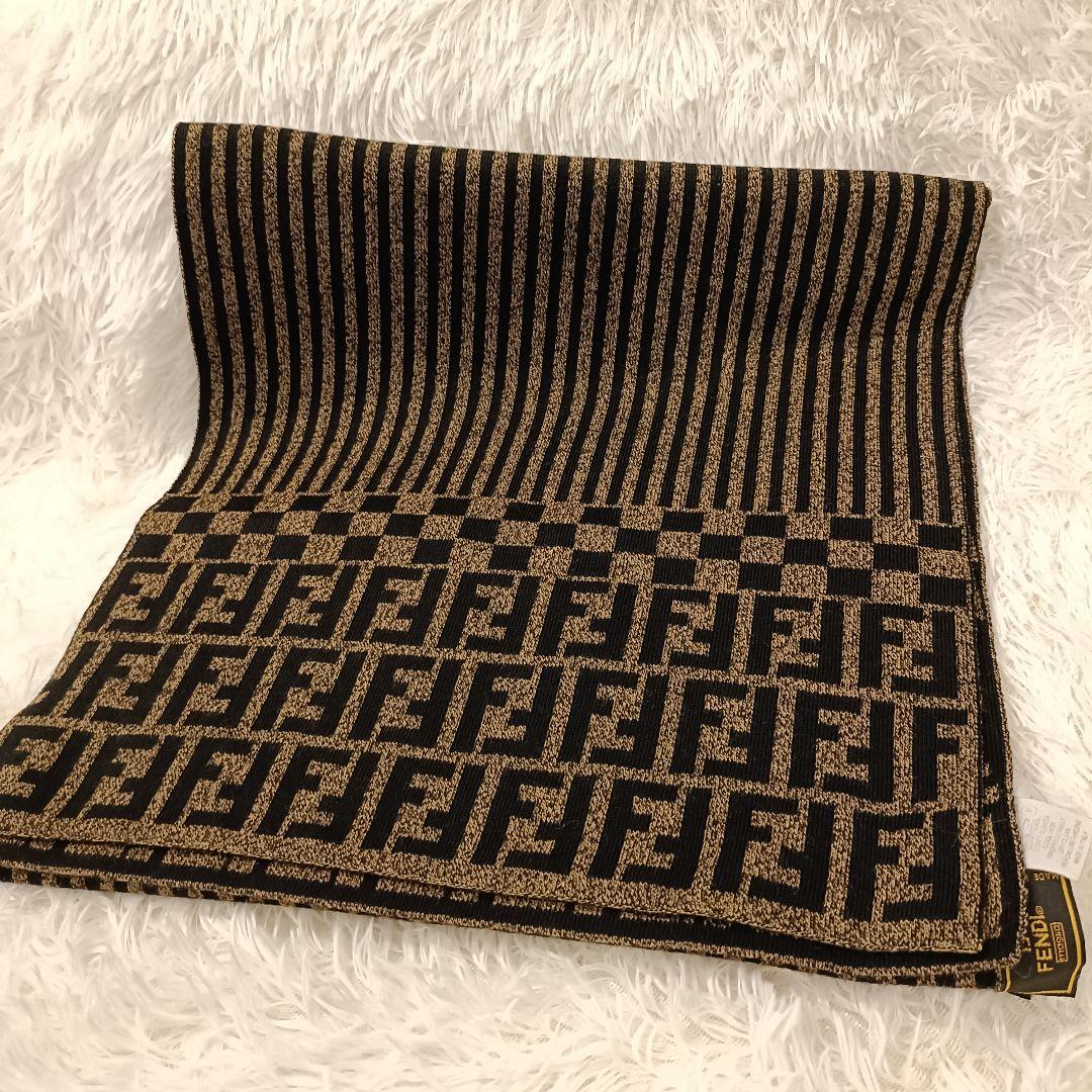 FENDI✨　ロゴ　マフラー ブランド　ブラウン　フェンディ