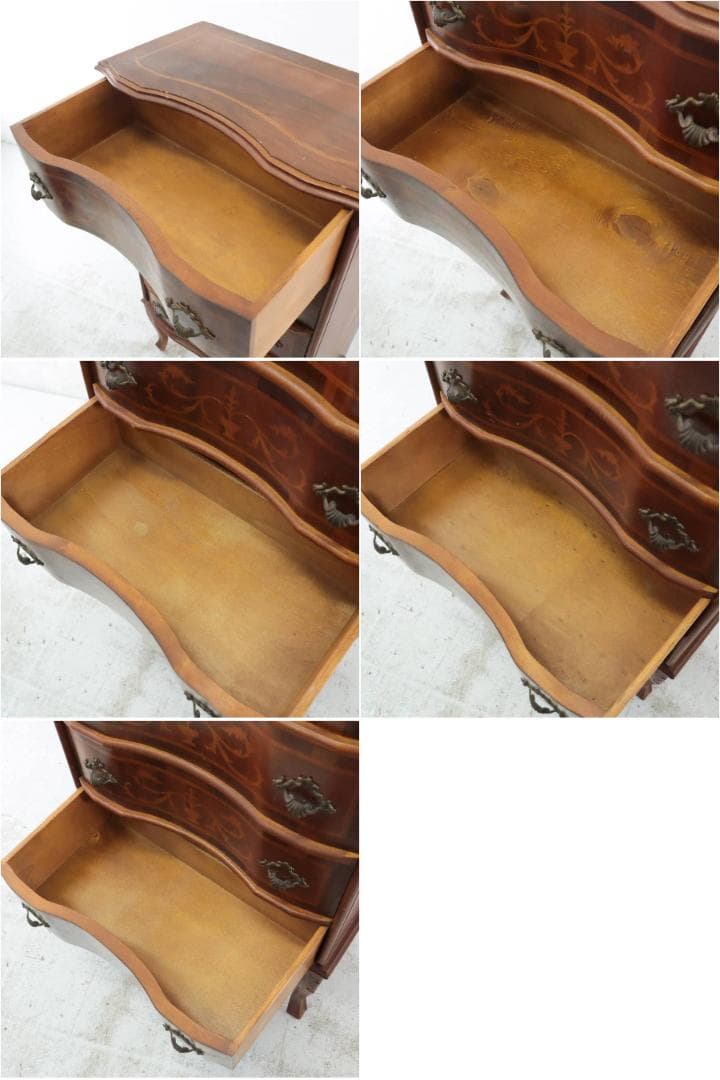 値下げイタリア製 TAROCCO VACCARI 象嵌細工 猫脚 チェスト 5段