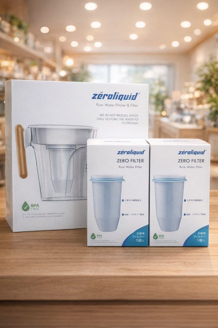zeroliquid ポット型浄水器とフィルター2個セット