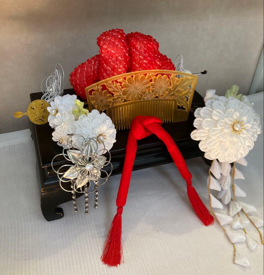 専用　成人式　七五三　花嫁簪　櫛平打ち簪　花簪　ビラ簪　玉簪　Uピン簪　水引簪