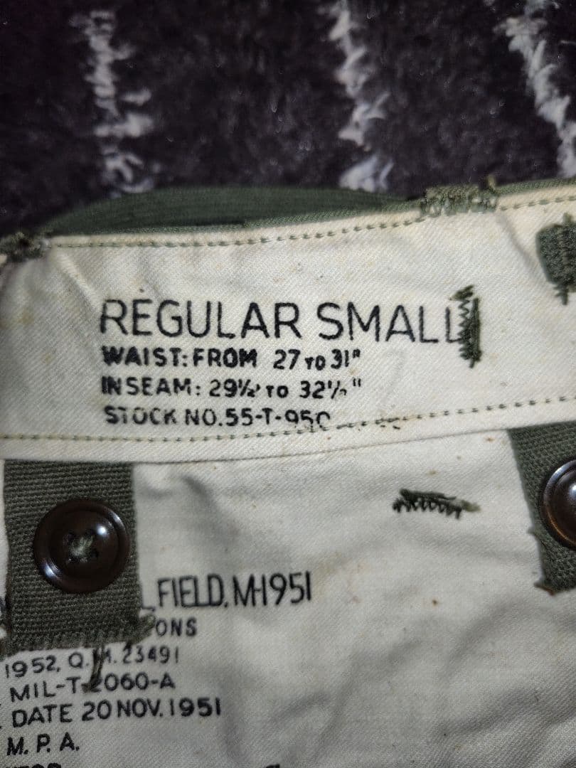 デッドストック アメリカ軍実物 M51カーゴパンツ R-S M-51