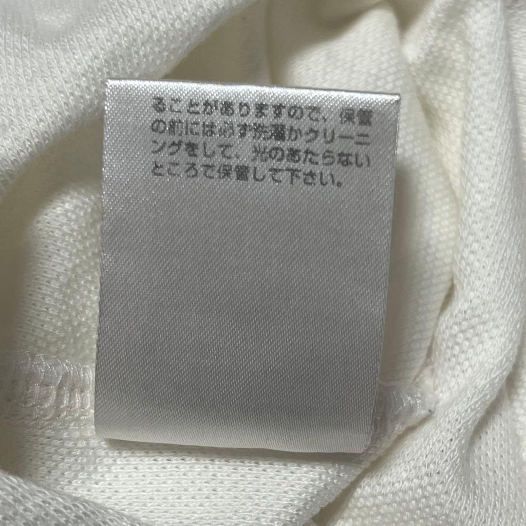 装飾ボタン　カラフルマルチストライプ　ポロシャツ白XL 現行　PAULSMITH