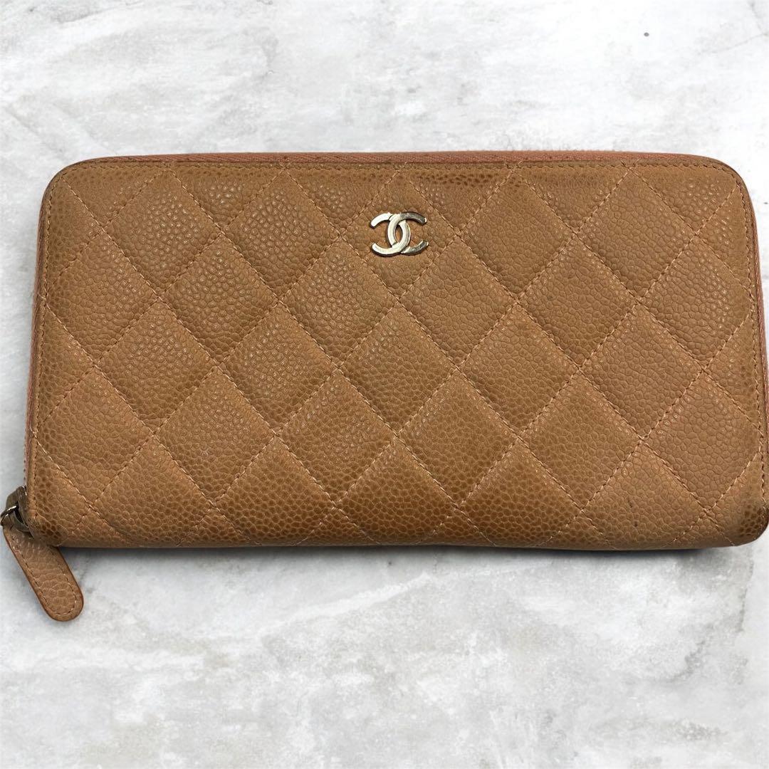 ♡*り様 CHANEL マトラッセ ココマーク キャビアスキン ラウンドファスナ