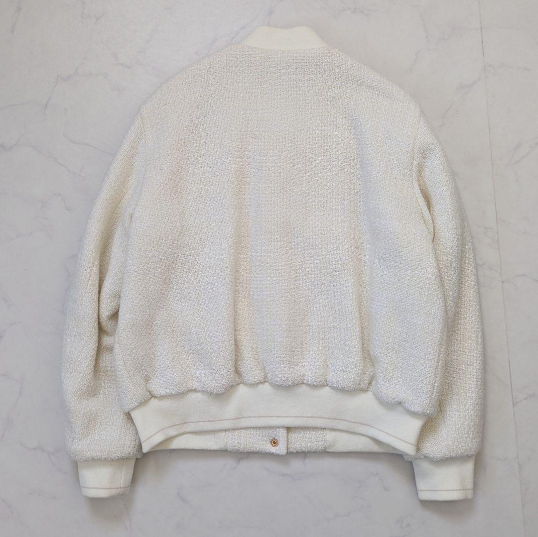 【美品22AW】BEIGE, ATTIN ツイード スタジアムジャンパー 4