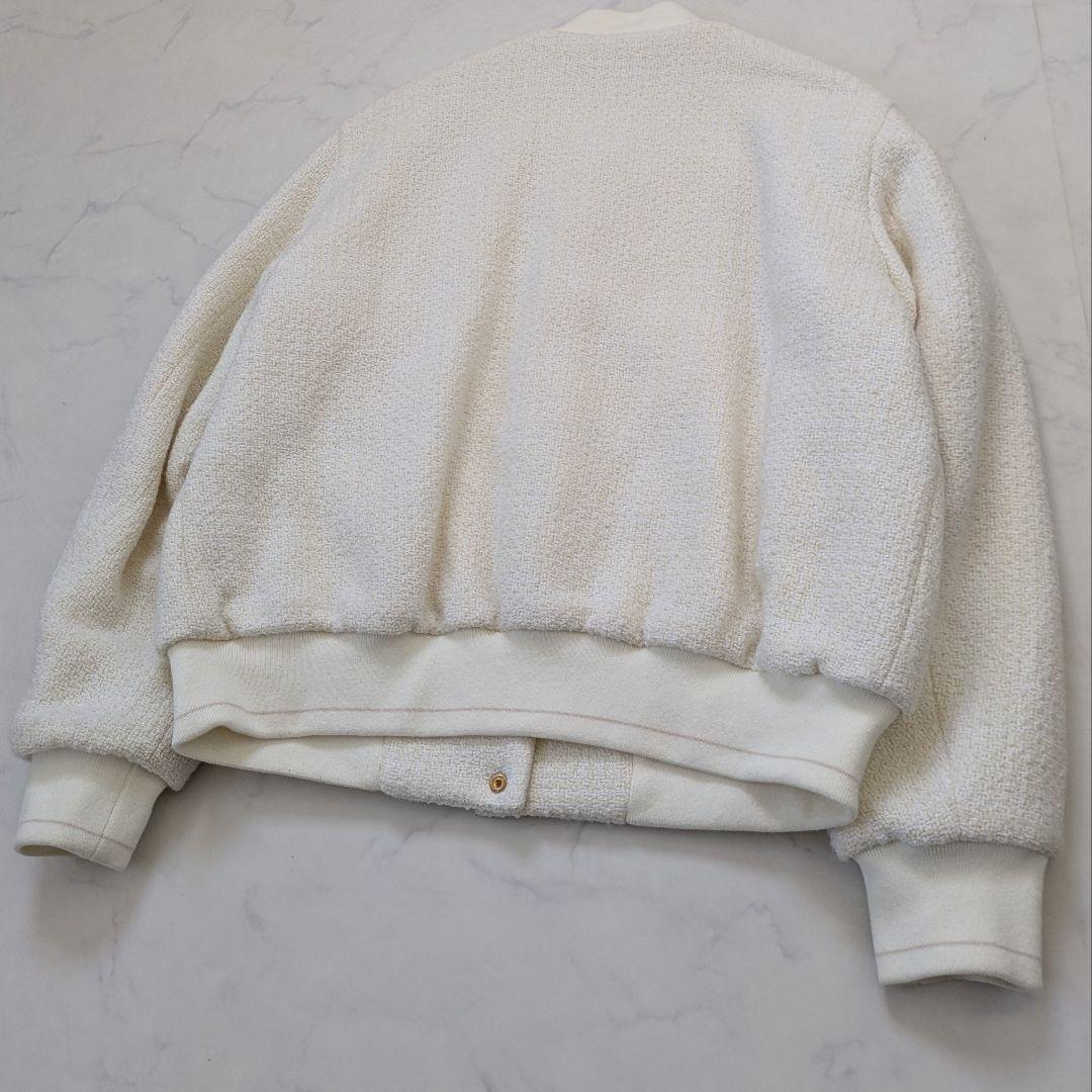 【美品22AW】BEIGE, ATTIN ツイード スタジアムジャンパー 4