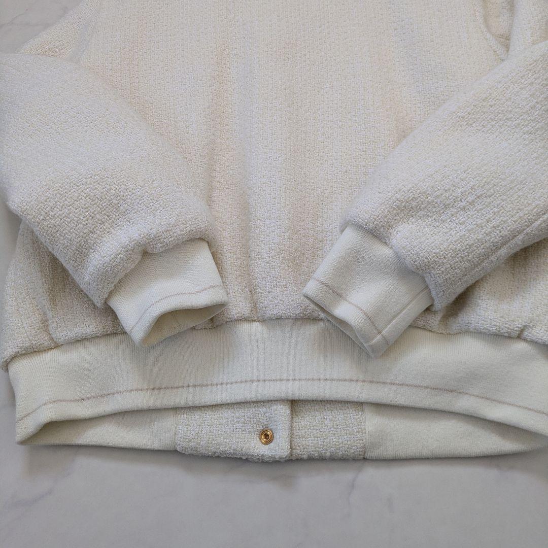 【美品22AW】BEIGE, ATTIN ツイード スタジアムジャンパー 4