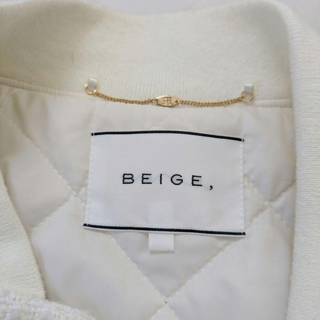 【美品22AW】BEIGE, ATTIN ツイード スタジアムジャンパー 4