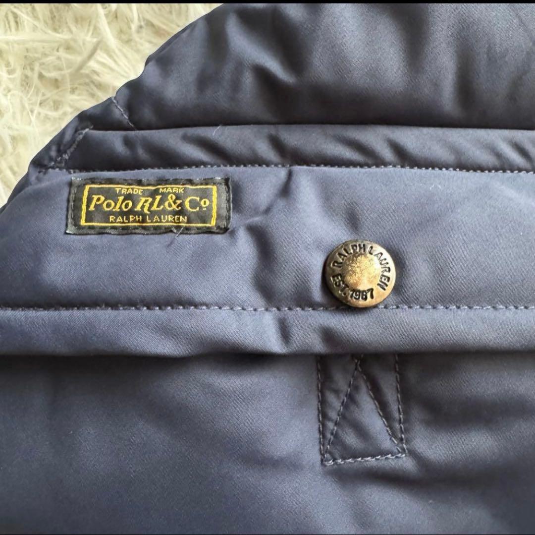 ポロラルフローレン　ダウンベスト　ポニー刺繍　2way フード　ネイビー　M