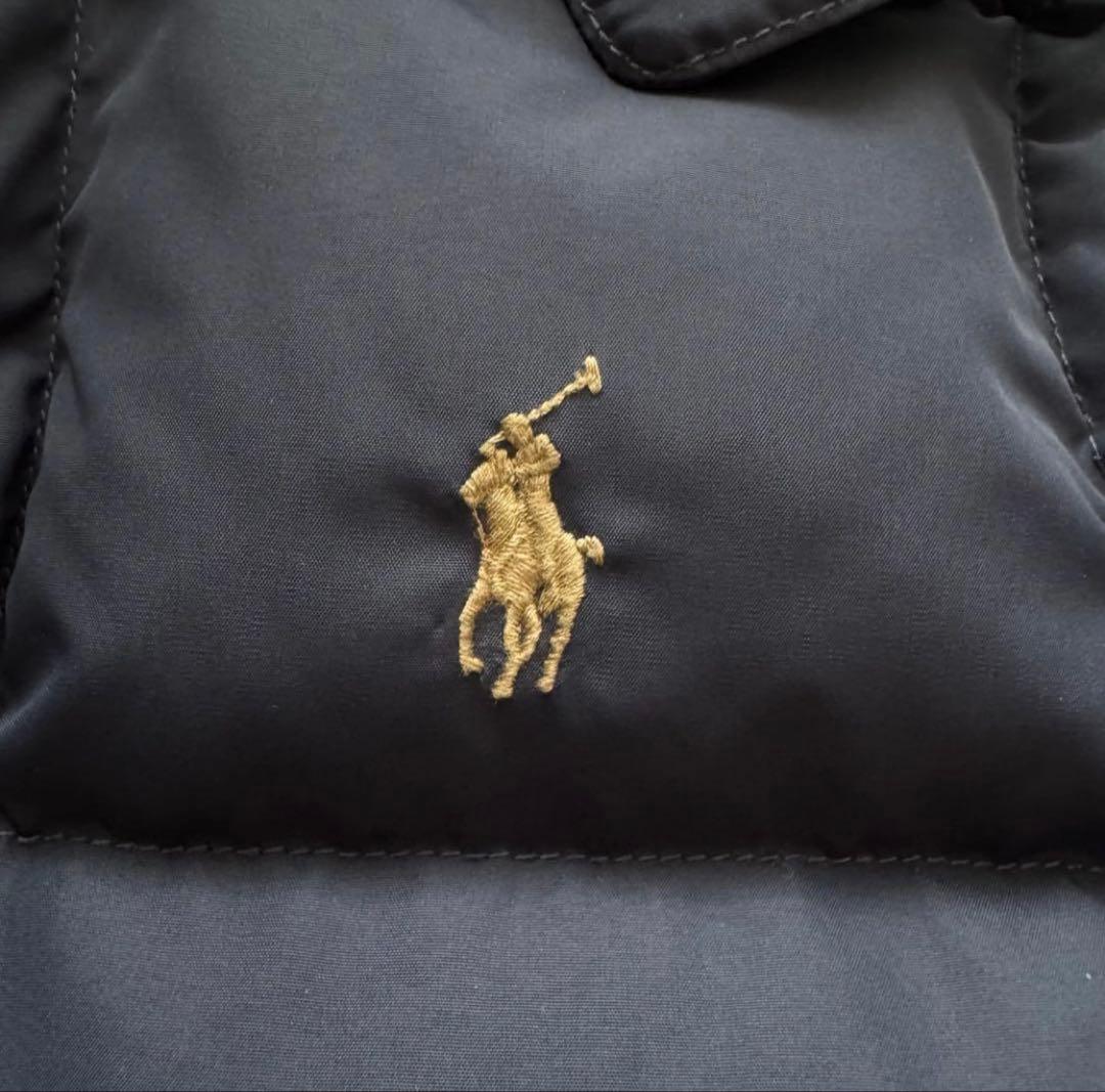 ポロラルフローレン　ダウンベスト　ポニー刺繍　2way フード　ネイビー　M