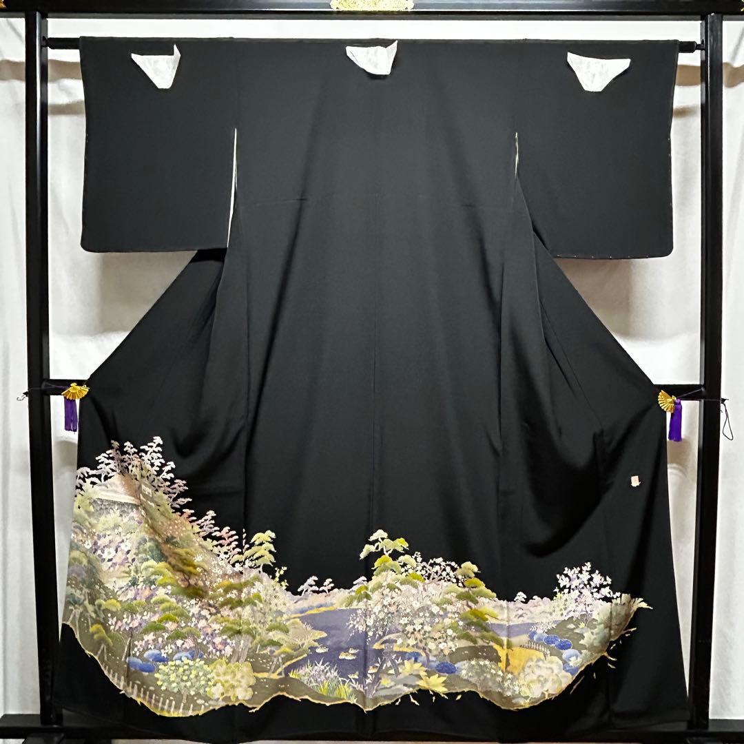 【625】加賀友禅作家「北田弓子」落款入り 黒留袖