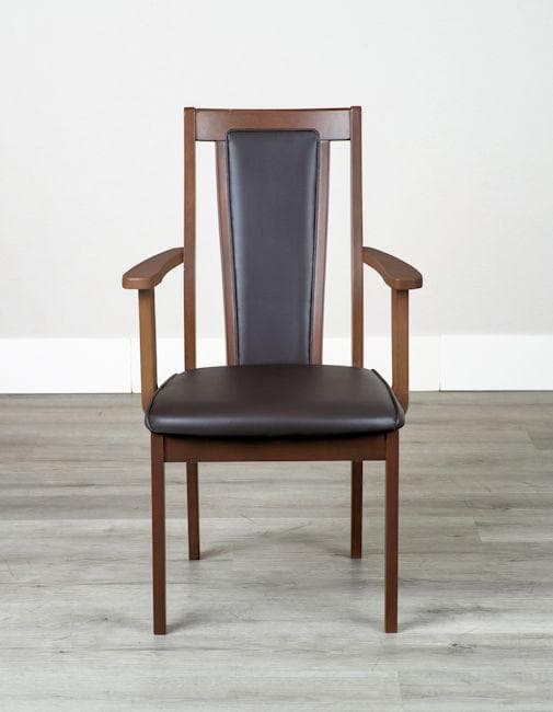 新品未開封 訳あり アウトレット 肘付ダイニングチェア ブラウン系（1081）