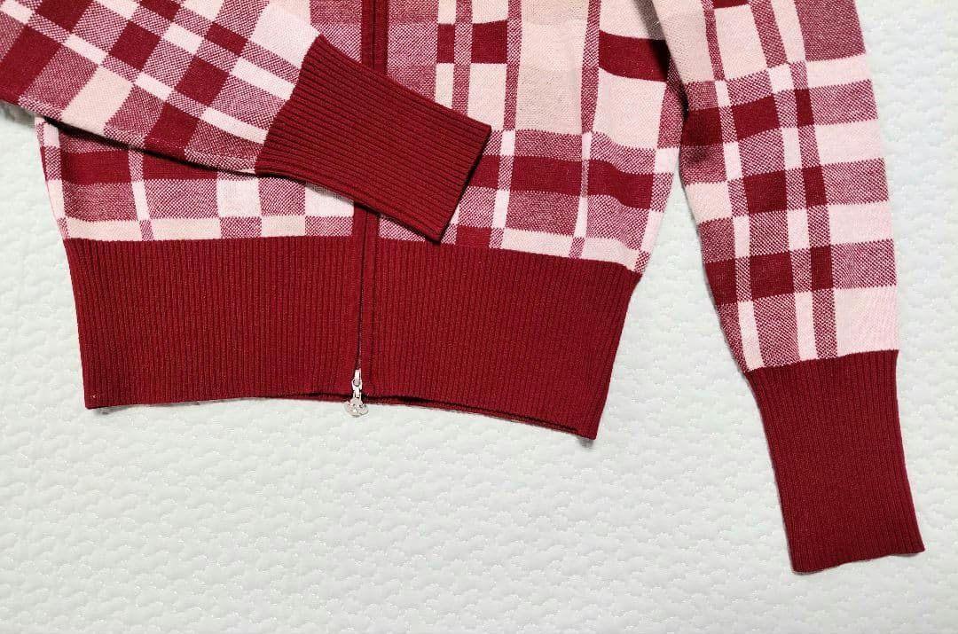 M'S GRACY チェック柄ジップニットジャケット 38