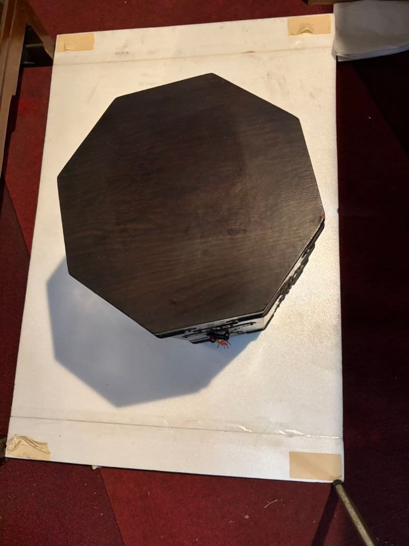 李朝家具 　木製八角形　帽子入れ　 収納箱