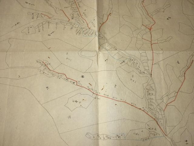 極希少 1889年（明治22年◆東京府⇒神奈川県西多摩郡調布村成立の手書き古地図