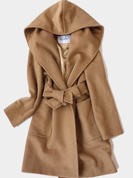 2023AW■マックスマーラピュアキャメル100％リアルトフーデットコート■42