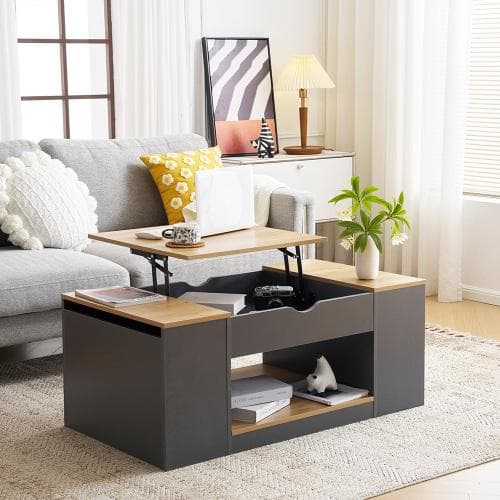 新作登場】センターテーブル 昇降テーブル 大容量収納 収納付き 幅110CM 北