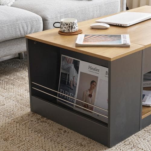 新作登場】センターテーブル 昇降テーブル 大容量収納 収納付き 幅110CM 北