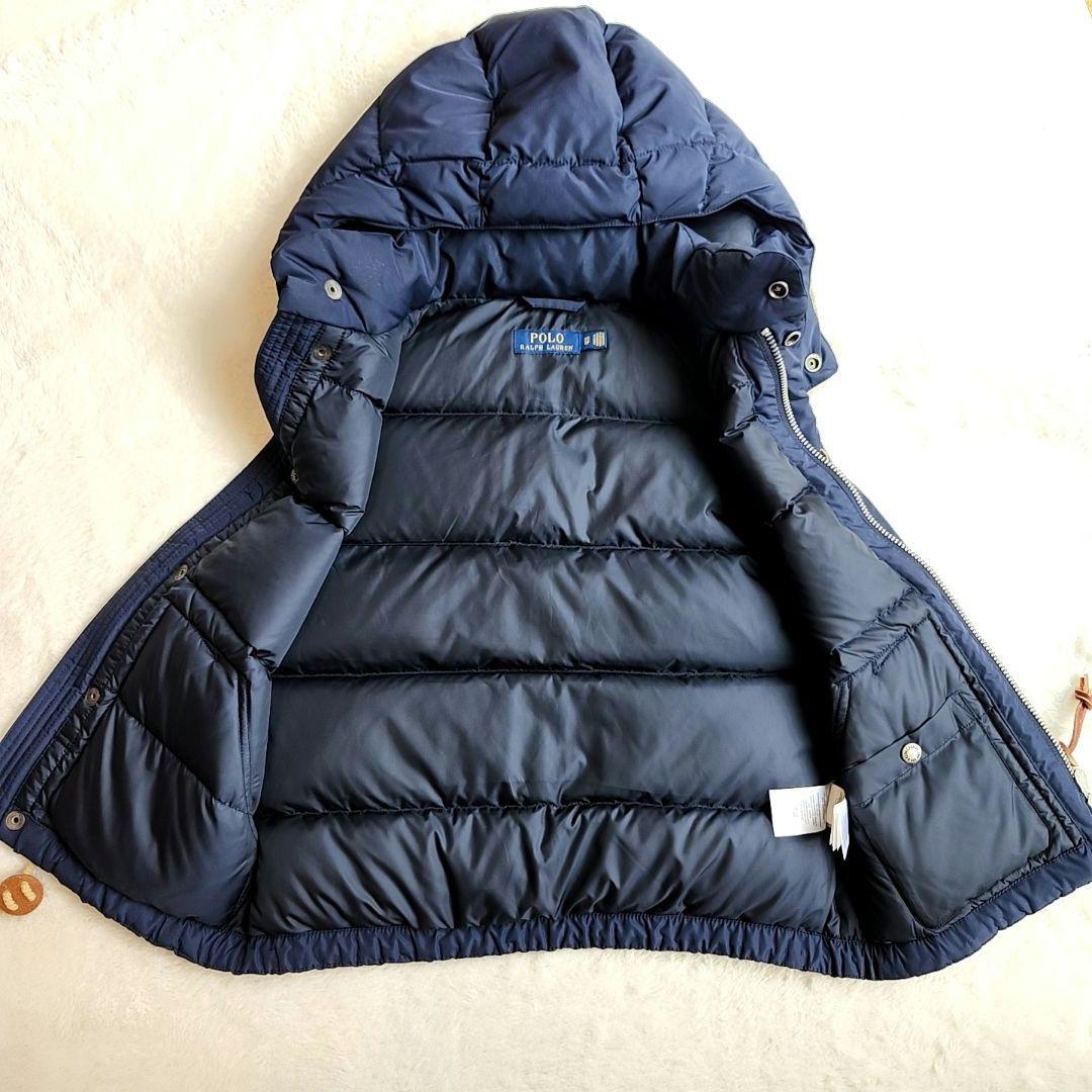 ベ*ん様 美品✨ポロラルフローレン　ダウンベスト　フード　肉厚　ポニー刺繍　紺
