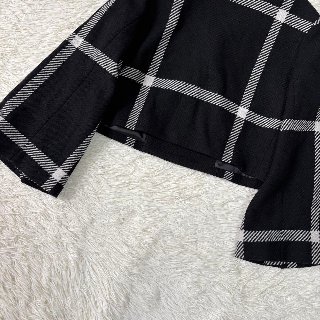 shéller シェリエ 2023 チェックコート ジャケット クロップド丈
