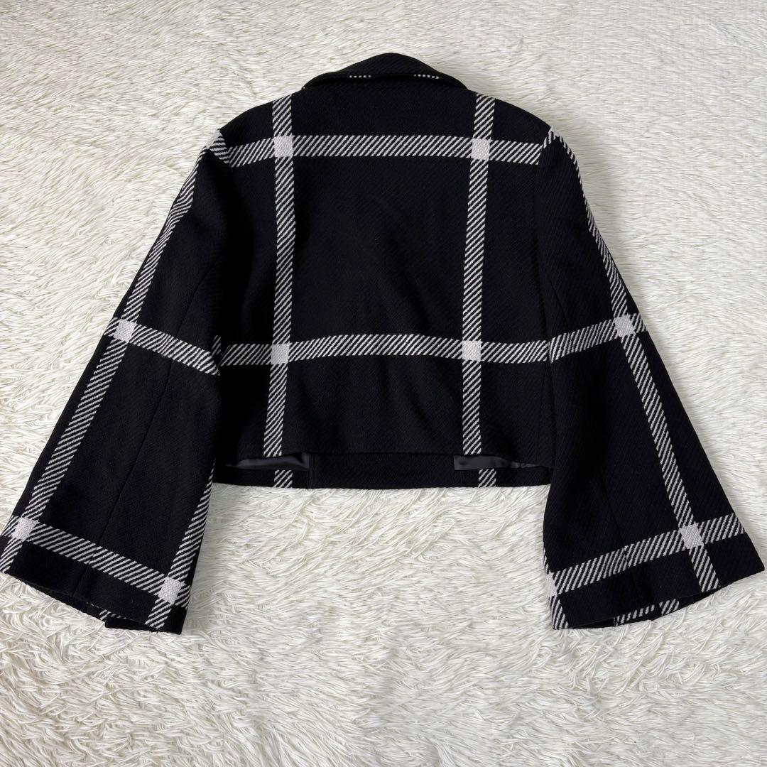 shéller シェリエ 2023 チェックコート ジャケット クロップド丈
