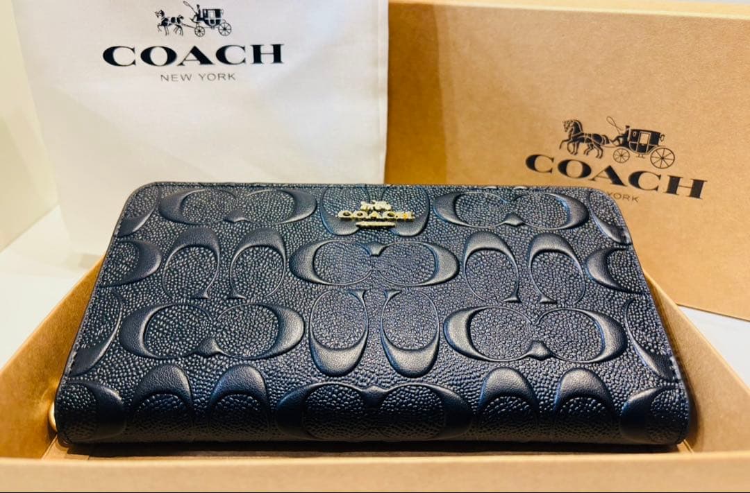 COACH コーチ　ブラック 長財布　f53834