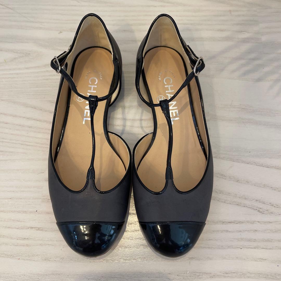 シャネル CHANEL G28651 フラットシューズ　35 1/2C