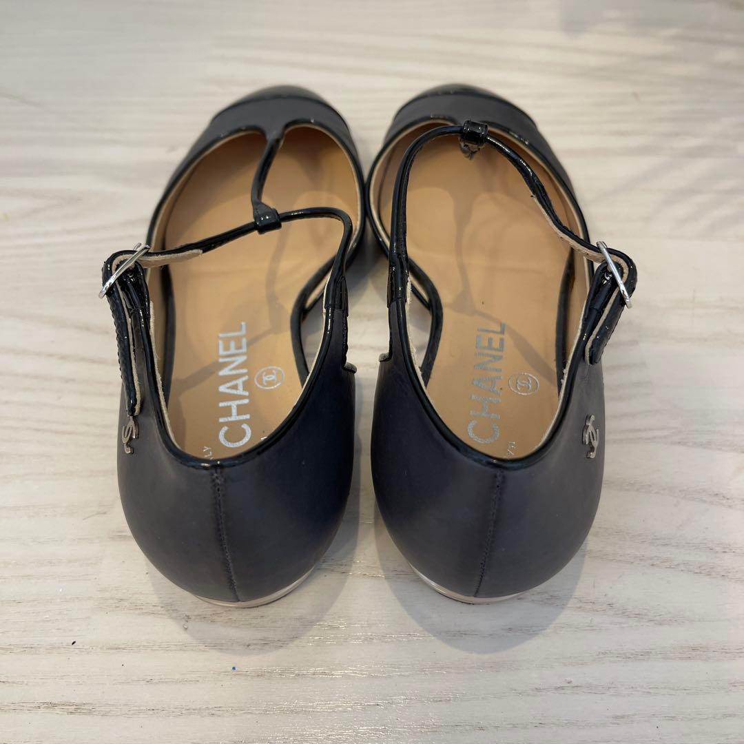 シャネル CHANEL G28651 フラットシューズ　35 1/2C