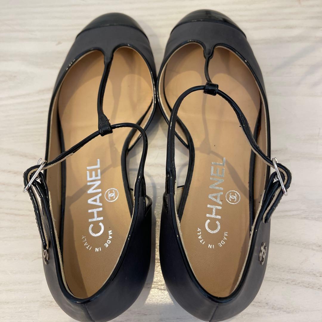シャネル CHANEL G28651 フラットシューズ　35 1/2C