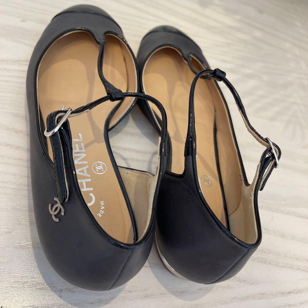 シャネル CHANEL G28651 フラットシューズ　35 1/2C