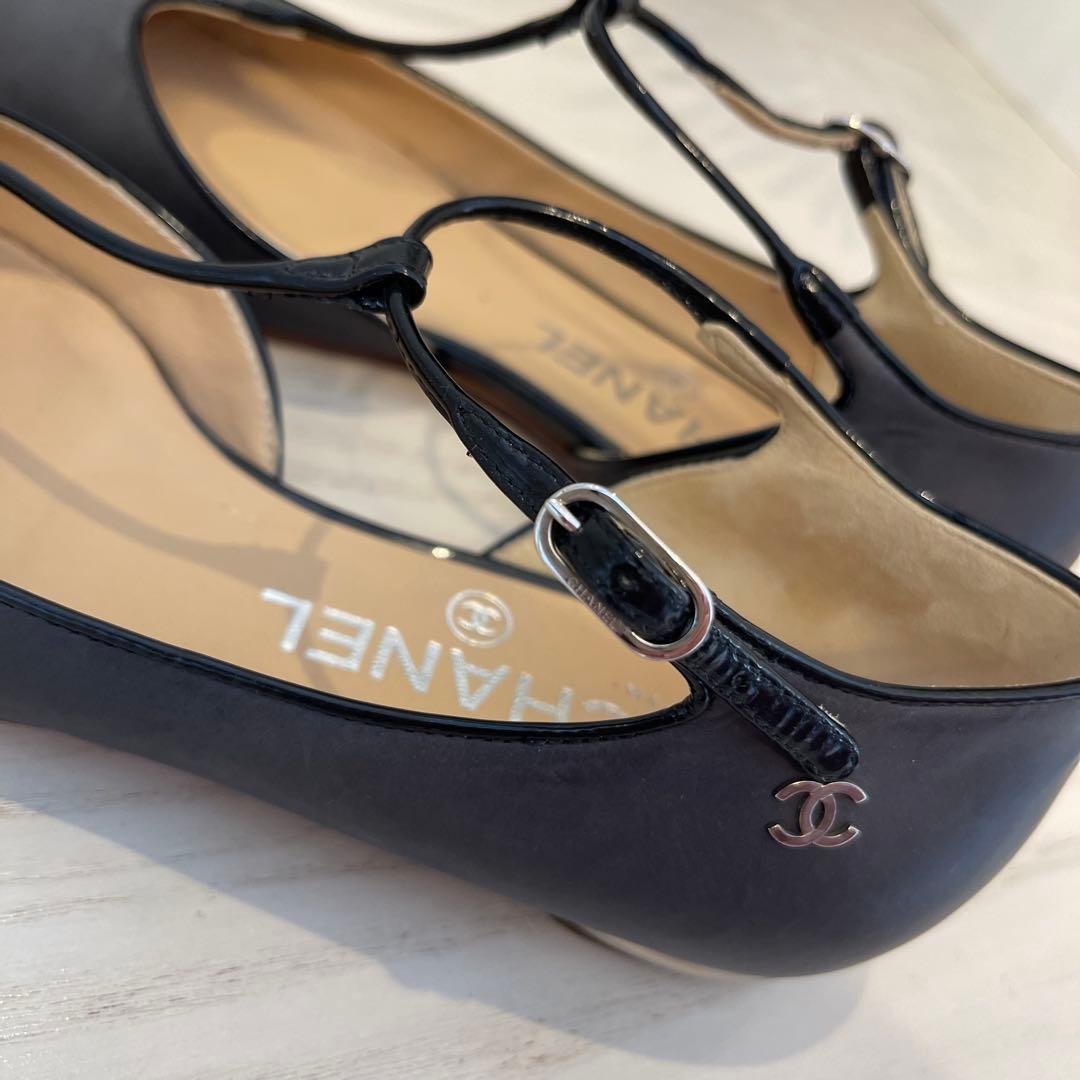 シャネル CHANEL G28651 フラットシューズ　35 1/2C