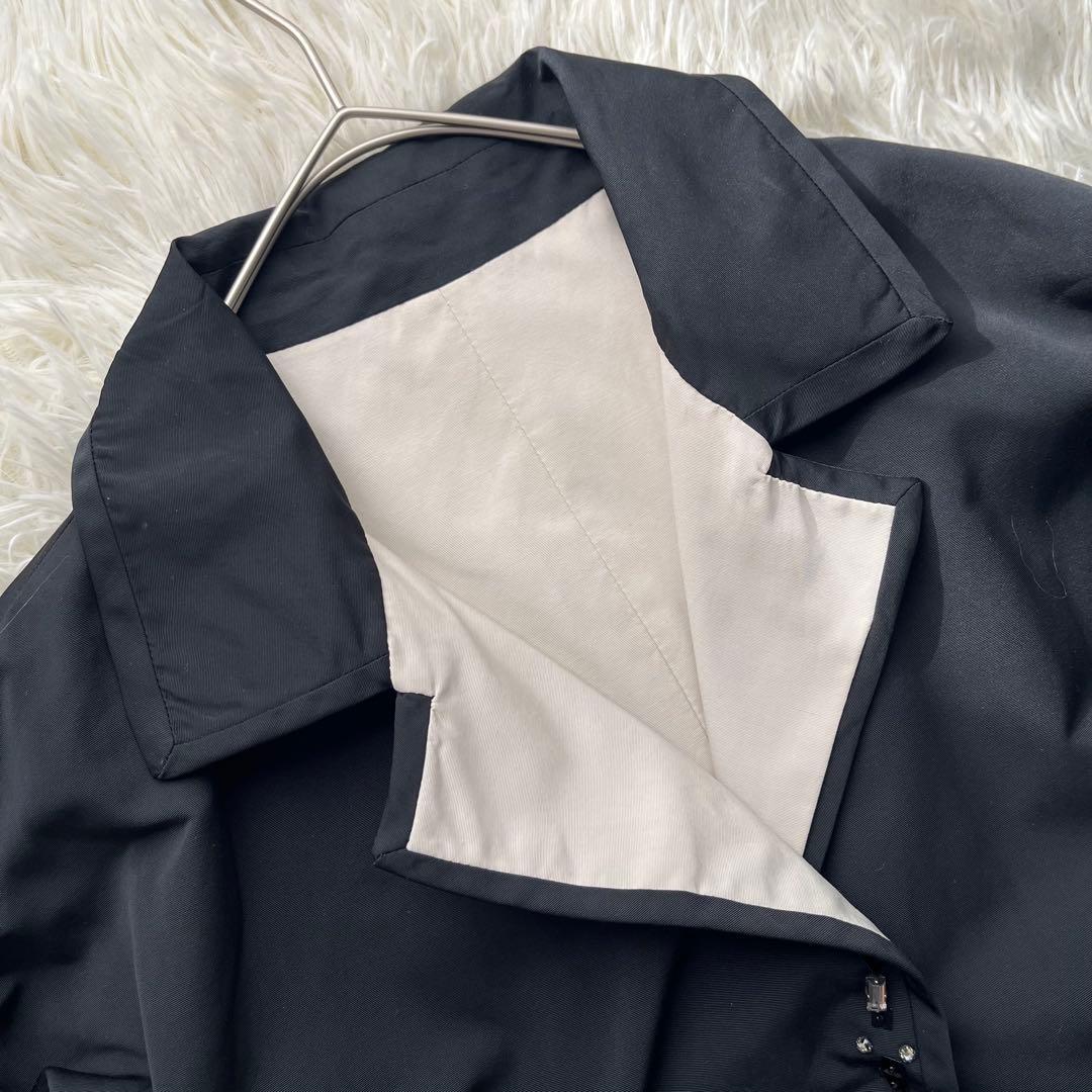 【美品】マックスマーラ ロングコート リバーシブル ベルト付き ビジュー XL