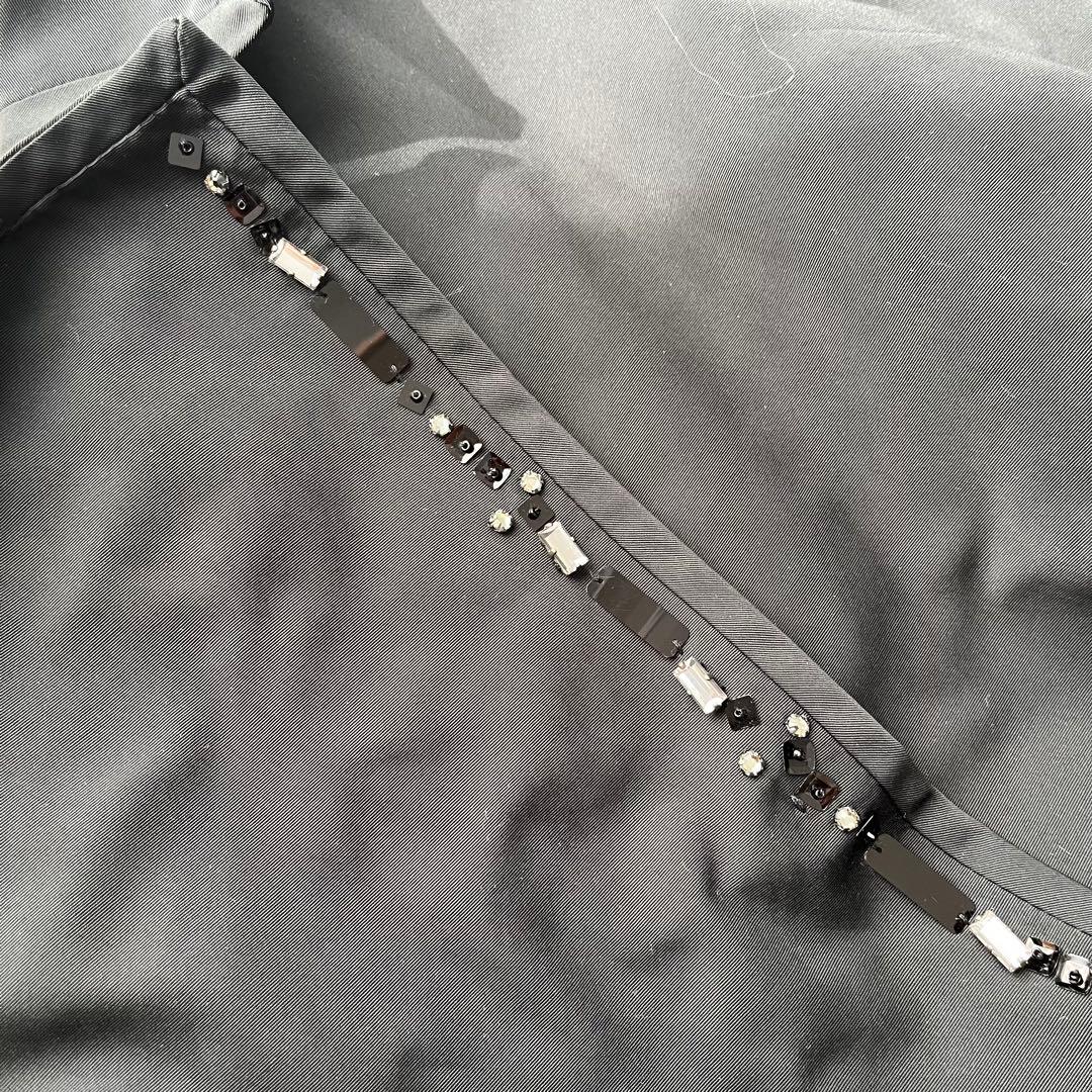 【美品】マックスマーラ ロングコート リバーシブル ベルト付き ビジュー XL