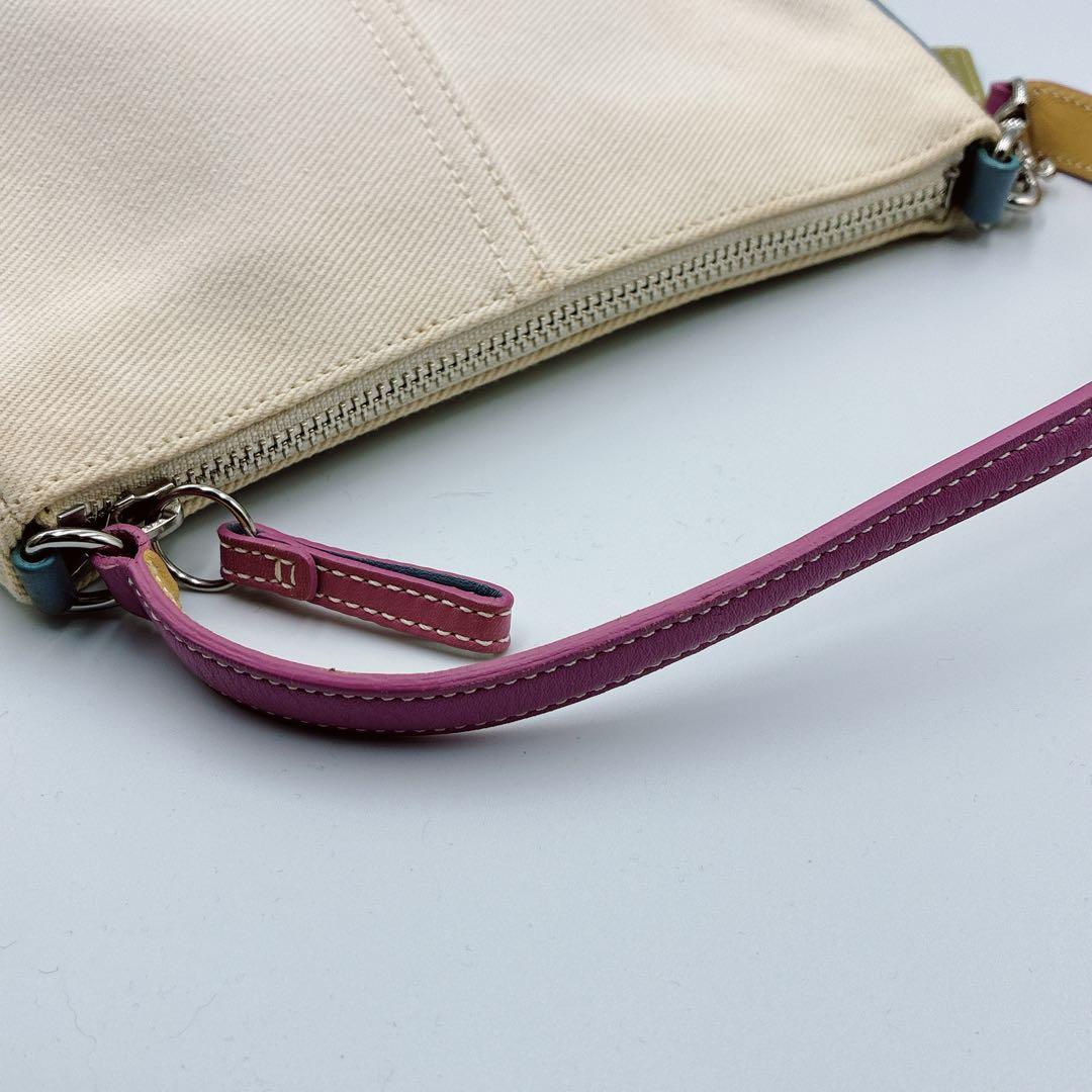 希少⭐️COACH コーチ　アクセサリーポーチ　渋谷限定　フラワー　アップリケ