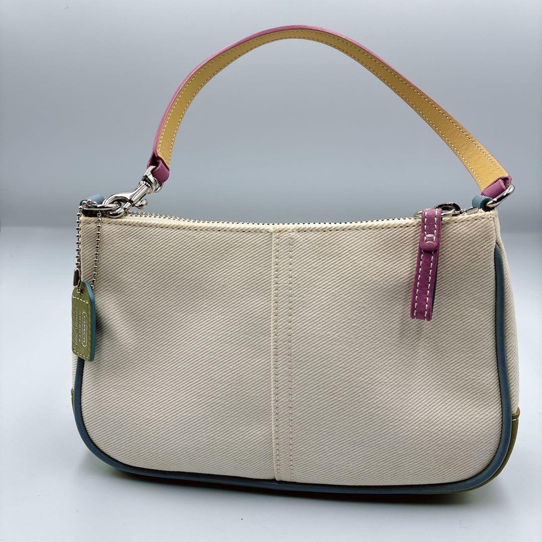 希少⭐️COACH コーチ　アクセサリーポーチ　渋谷限定　フラワー　アップリケ