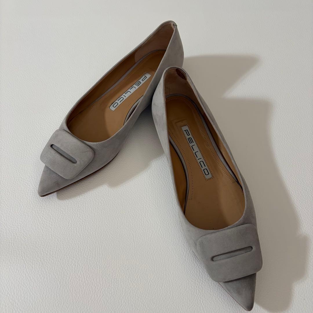 美品　ペリーコ　アネッリ　フィビア　スエード　フラット　パンプス