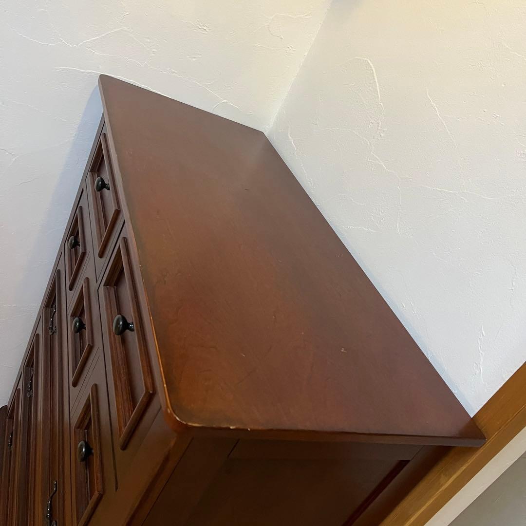 くま様＊重厚なUSAヴィンテージ調 マホガニー色 クラシカル木製ハイチェスト