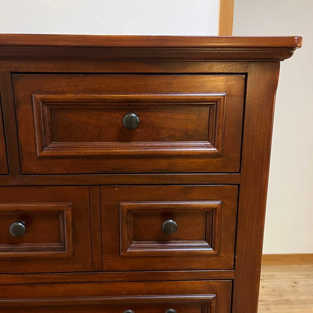 くま様＊重厚なUSAヴィンテージ調 マホガニー色 クラシカル木製ハイチェスト