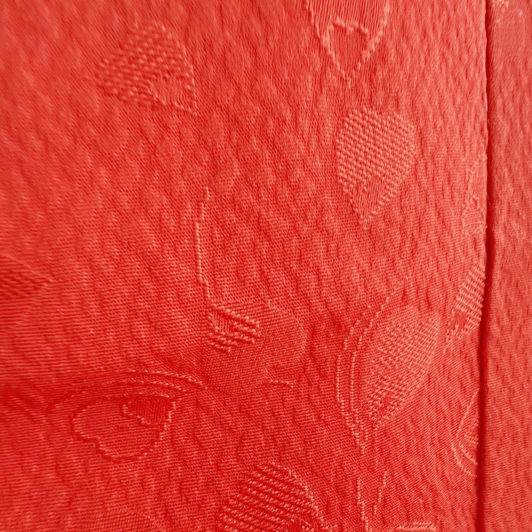 七五三　３歳　女の子　着物　きもの　長着　被布　赤系　麻文様　7276