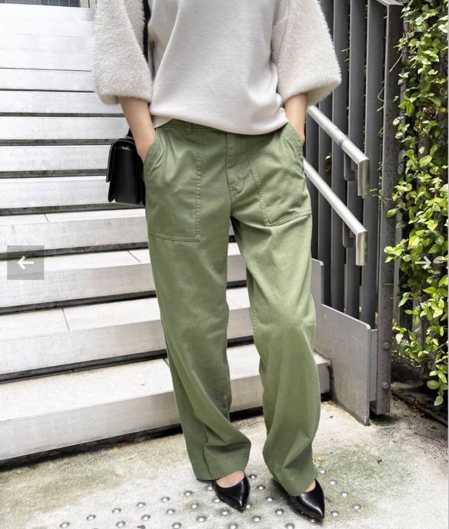 spick&span スピック＆スパン ルーズベイカーパンツ カーキ 38