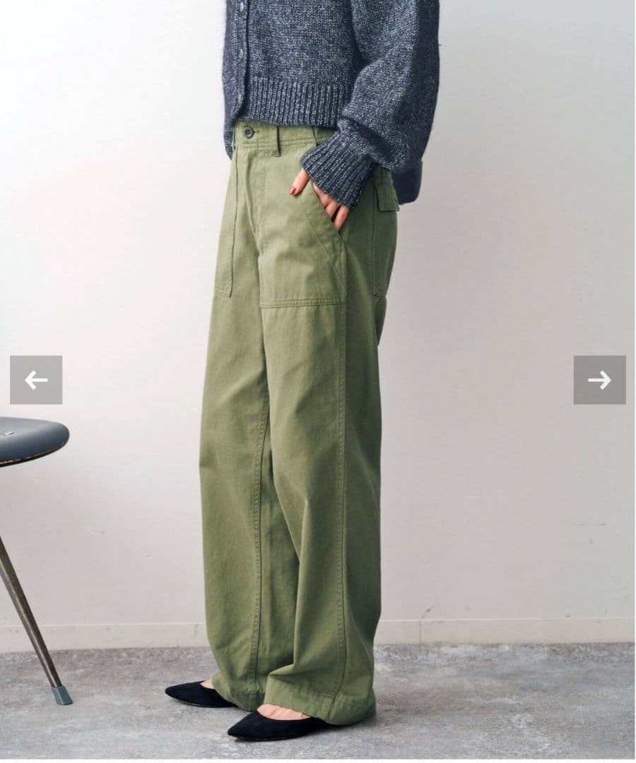 spick&span スピック＆スパン ルーズベイカーパンツ カーキ 38