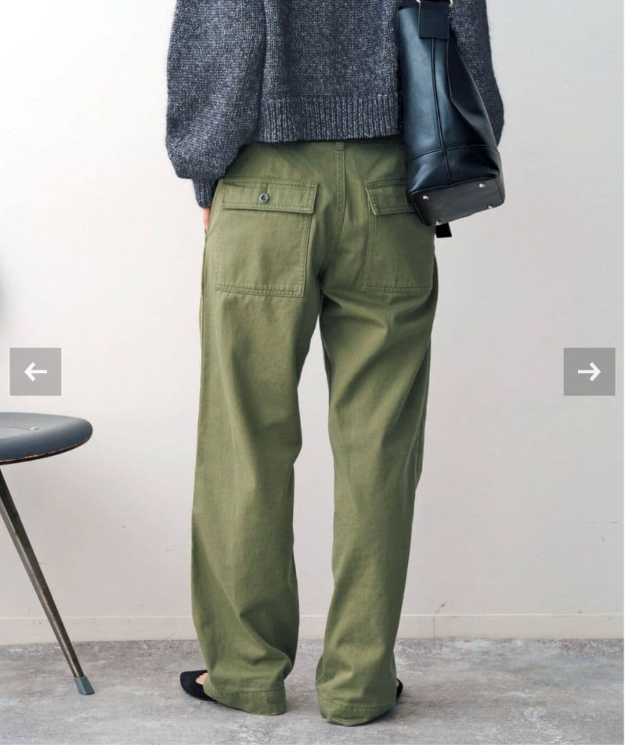 spick&span スピック＆スパン ルーズベイカーパンツ カーキ 38