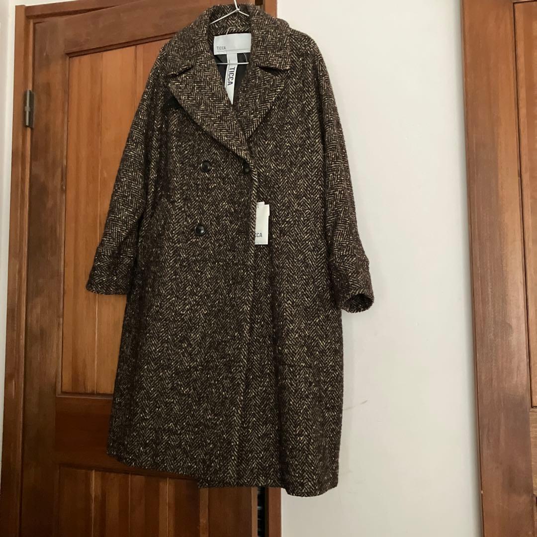 TICCA ミックスツイードテントコート