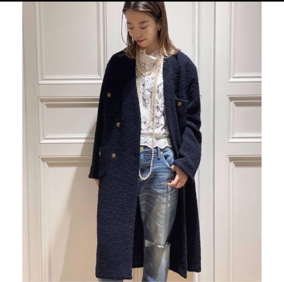 muse de Deuxieme Classe tweed Vネックコート